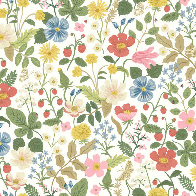 RIFLE PAPER CO. SECOND EDITION STRAWBERRY FIELDS WALLPAPER