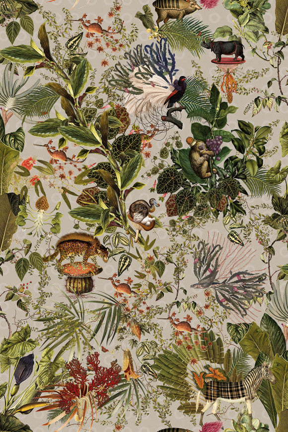 MOOOI EXTINCT ANIMALS WALLCOVERING MENAGERIE OF EXTINCT ANIMALS