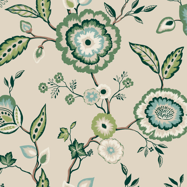 GREENHOUSE DAHLIA BLOOMS WALLPAPER