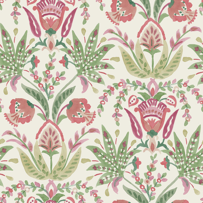 MEDITERRANEAN SEASIDE JACOBEAN WALLPAPER
