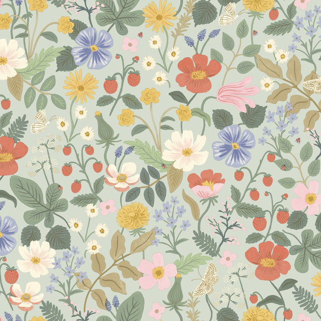 RIFLE PAPER CO. SECOND EDITION STRAWBERRY FIELDS WALLPAPER