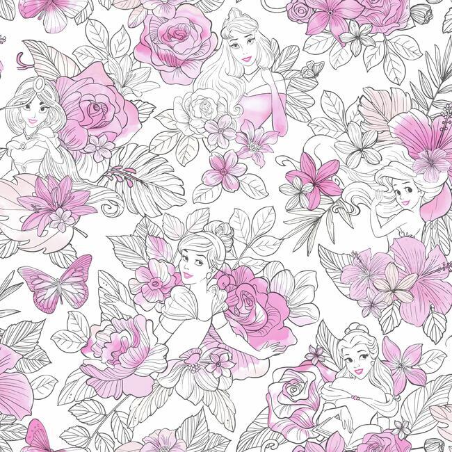DISNEY KID VOL 4 DISNEY PRINCESS ROYAL FLORAL WALLPAPER