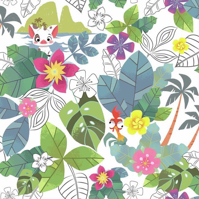 DISNEY KID VOL 4 DISNEY MOANA JUNGLE WALLPAPER