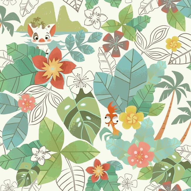 DISNEY KID VOL 4 DISNEY MOANA JUNGLE WALLPAPER
