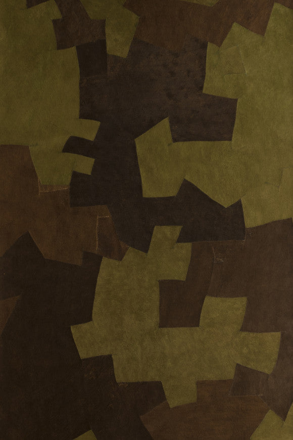 BARK CLOTH WALLPAPER PANORAMIQUE GREEN BROWN