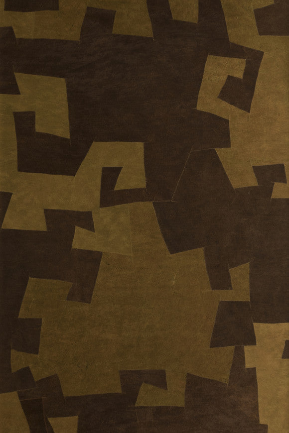 BARK CLOTH WALLPAPER PANORAMIQUE GREEN BROWN