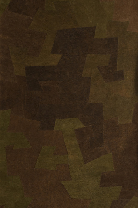 BARK CLOTH WALLPAPER PANORAMIQUE GREEN BROWN