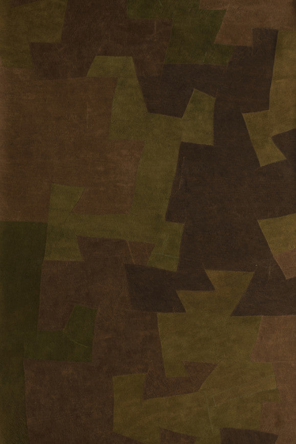 BARK CLOTH WALLPAPER PANORAMIQUE GREEN BROWN