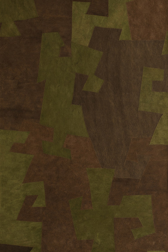 BARK CLOTH WALLPAPER PANORAMIQUE GREEN BROWN