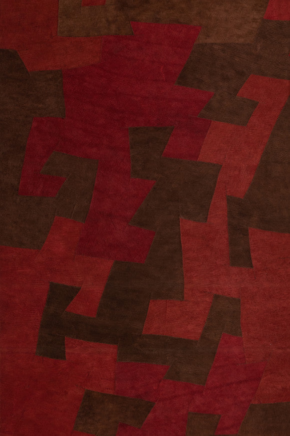 BARK CLOTH WALLPAPER PANORAMIQUE RED BROWN